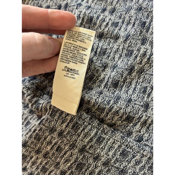 Vintage‎ Woolrich Mens Cardigan Open Size M Navy Blue And Cream Geometric - Picture 10 of 14